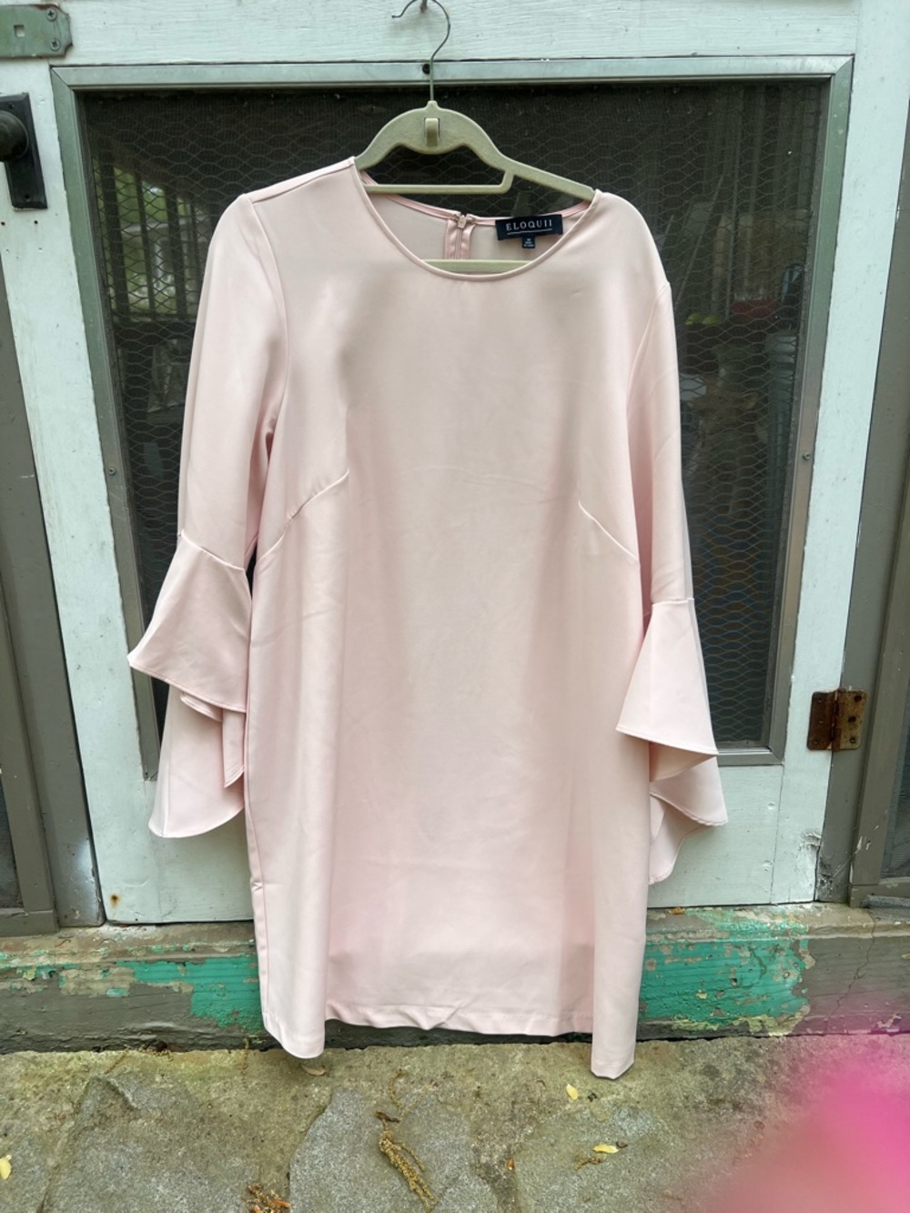 Eloquii Pale Pink Crew Neck Shift Dress